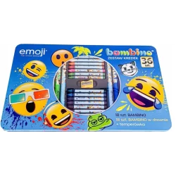 KREDKI BAMBINO 36 SZT. + TEMPERÓWKA EMOJI