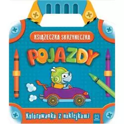 POJAZDY. KSIĄŻECZKA SKRZYNECZKA. KOLOROWANKA Z NAKLEJKAMI