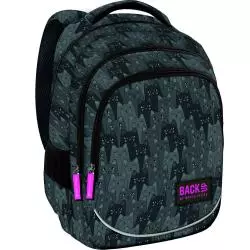 PLECAK SZKOLNY CZARNY KOT TRZYKOMOROWY