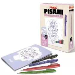PISAKI DO KALIGRAFII 4SZT. Z LEKACJAMI DO KALIGRAFII PENTEL