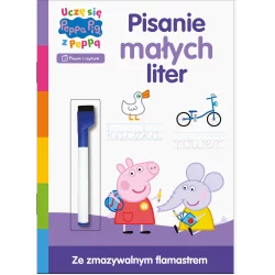 ŚWINKA PEPPA. ZADANIA DO ŚCIERANIA. UCZĘ SIĘ Z PEPPĄ. PISANIE MAŁYCH LITER