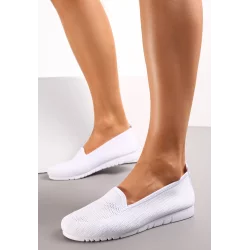 BIAŁE WSUWANE TENISÓWKI Z CHOLEWKA PRZED KOSTKĘ ROZMIAR 38