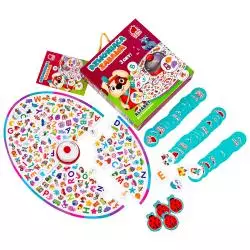 GRA Z DZWONKIEM DZWONIĄCA ZABAWA ALFABET GRA PLANSZOWA 5+