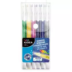 DŁUGOPISY BROKATOWE 6 KOLORÓW KIDEA