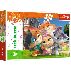 PRZYJAŹŃ W KOCIEJ KRAINIE 44 CATS PUZZLE 30 ELEMENTÓW TREFL 3+