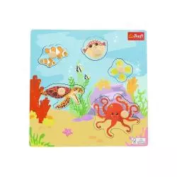 DREWNIANA UKŁADANKA ZWIERZĘTA WODNE 5 ELEMENTÓW TREFL 18M+