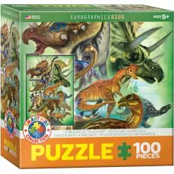 DINOZAURY ROŚLINOŻERNE PUZZLE 100 ELEMENTÓW EUROGRAPHISC 5+