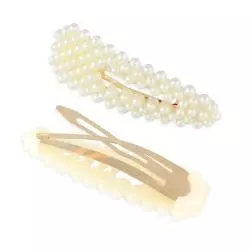 SPINKA DO WŁOSÓW ZŁOTA Z PEREŁKAMI 7.5CM