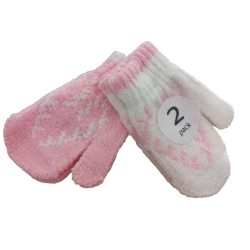 RĘKAWICZKI ZIMOWE JEDNOPALCZASTE DLA DZIEWCZYNKI 2-PACK 74-86 CM COOL CLUB