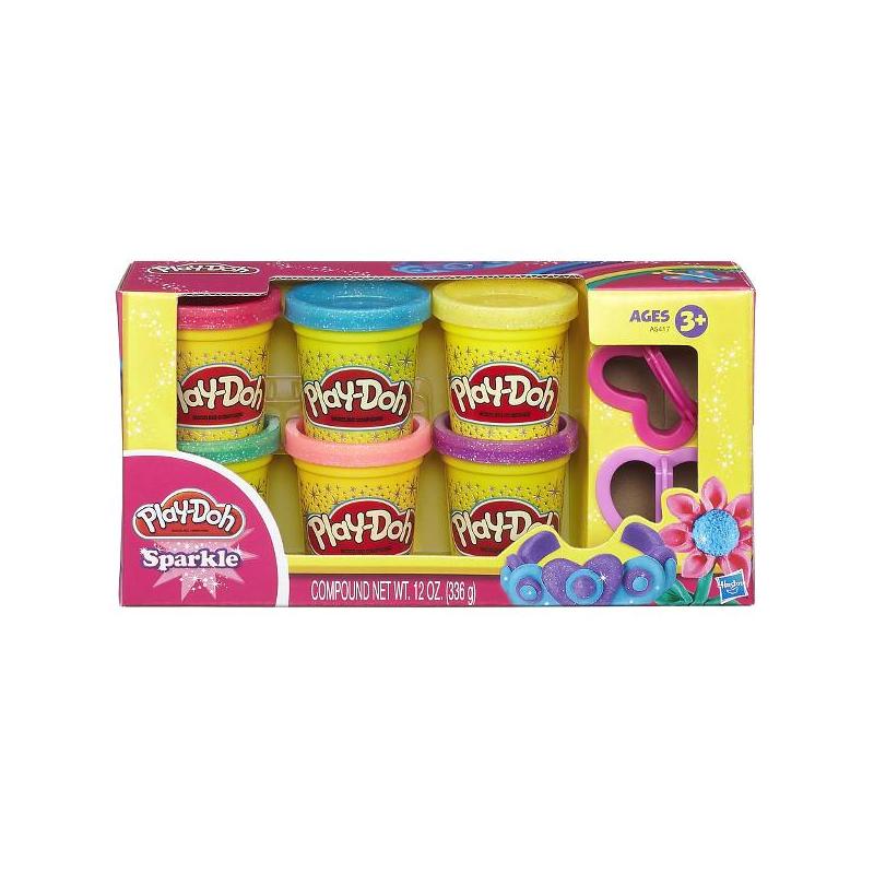 CIASTOLINA PLAY-DOH BŁYSZCZĄCE TUBY 6 SZT. + AKCESORIA 3+ - Hasbro