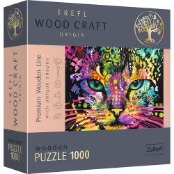 KOLOROWY KOT PUZZLE DREWNIANE 1000 ELEMENTÓW 10+