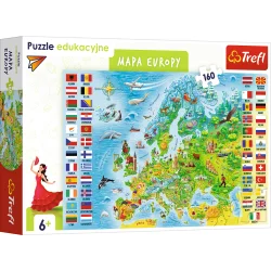 MAPA EUROPY PUZZLE EDUKACYJNE 160 ELEMENTÓW TREFL 6+