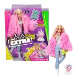 LALKA BARBIE EXTRA RÓŻOWA PUCHATA KURTKA Z JEDNOROŻCEM 3+