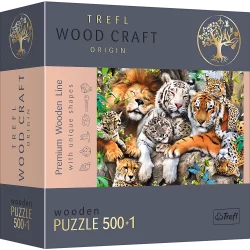 DZIKIE KOTY W DŻUNGLI PUZZLE DREWNIANE 501 ELEMENTÓW TREFL 9+