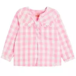 KOSZULA DZIEWCZĘCA RÓŻOWA KRATA 110 CM COOL CLUB