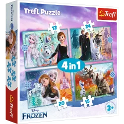 NIEZWYKŁY ŚWIAT DISNEY KRAINA LODU PUZZLE 4W1 71 ELEMENTÓW TREFL 3+