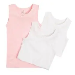 PODKOSZULEK DZIEWCZĘCY BAWEŁNIANY 3 SZT. BIAŁY RÓŻOWY 134 CM