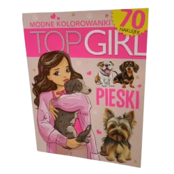 TOP GIRL. PIESKI. MODNE KOLOROWANKI Z NAKLEJKAMI