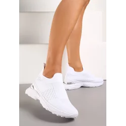 BIAŁE SKARPETOWE BUTY SPORTOWE Z METALICZNĄ WSTAWKĄ ROZMIAR 38