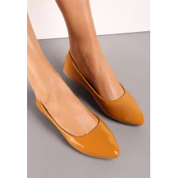 BRĄZOWE LAKIEROWANE BALERINY ROZMIAR 39