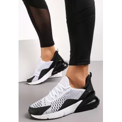 BIAŁO-CZARNE SNEAKERSY NA GRUBEJ PODESZWIE Z OZDOBNYM SZNUROWANIEM ROZMIAR 38 