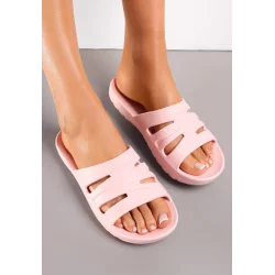 RÓŻOWE PIANKOWE KLAPKI Z SZEROKIM PASKIEM ROZMIAR 41