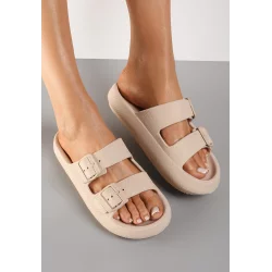 BEŻOWE KLAPKI PIANKOWE ROZMIAR 38-39