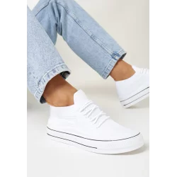 BIAŁE TRAMPKI Z ELASTYCZNĄ CHOLEWKĄ ROZMIAR 41