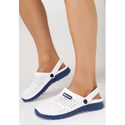 BIAŁO-GRANATOWE KLAPKI ROZMIAR 40