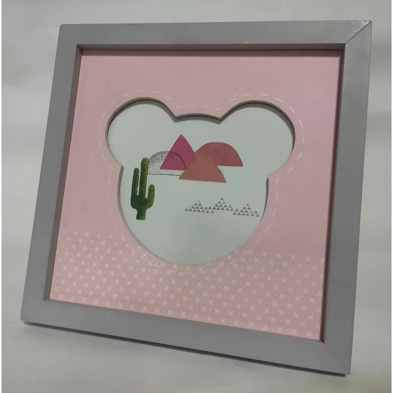 DREWNIANA RAMKA NA ZDJĘCIA RÓŻOWA 17 X 17 CM