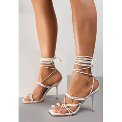 BIAŁE SANDAŁY WIĄZANE ROZMIAR 38