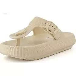 BEŻOWE JAPONKI Z KLAMRĄ ROZMIAR 41