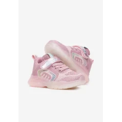 RÓŻOWE BUTY SPORTOWE NA RZEP Z PODESZWĄ LED ROZMIAR 24 II GATUNEK