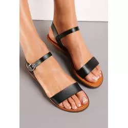 CZARNE SANDAŁY NA PŁASKIEJ PODESZWIE ROZMIAR 37