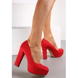 CZERWONE CZÓŁENKA NA SŁUPKU Z PLATFORMĄ ROZMIAR 40