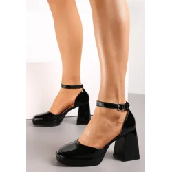 CZARNE LAKIEROWANE CZÓŁENKA ROZMIAR 40