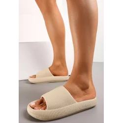 CIEMNOBEŻOWE PIANKOWE KLAPKI BASENOWE ROZMIAR 39