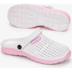 BIAŁO-RÓŻOWE KLAPKI DAMSKIE 37