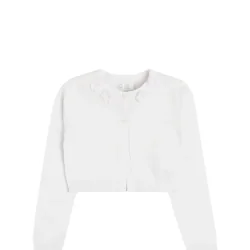 BIAŁE BOLERKO DZIEWCZĘCE OZDOBNE KWIATKI ROZMIAR 110 COOL CLUB