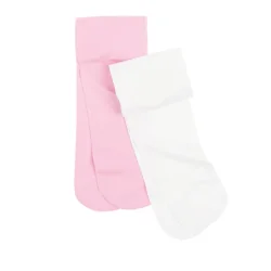 RAJSTOPY DZIEWCZĘCE ECRU RÓŻOWE 2 SZTUKI 104-110 CM COOL CLUB