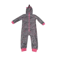 PIŻAMA JEDNOCZĘŚCIOWA DZIEWCZĘCA Z KAPTUREM W PANTERKĘ ROZMIAR 134 COOL CLUB