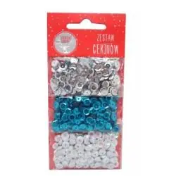 ZESTAW CEKINÓW OZDOBNYCH 3 KOLORY CREATIVE CHRISTMAS