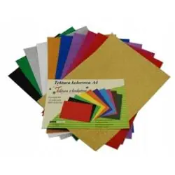 TEKTURA FALISTA BROKATOWA 16 ARKUSZY MIX KOLORÓW A4