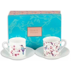 FILIŻANKA ZE SPODKIEM BIRDS&FLOWERS 2 SZT.