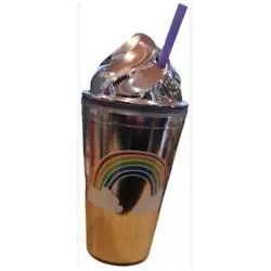 KUBEK PLASTIKOWY ZE SŁOMKĄ 450 ML