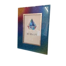 RAMKA NA ZDJĘCIA SZKLANA BROKATOWA 10X15 CM