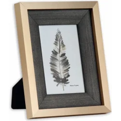 RAMKA NA ZDJĘCIA SZARO-ZŁOTA 13X18 CM