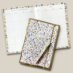 PLANER Z NOTESEM B5 METALLIC FLORAL
