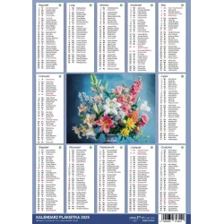 KALENDARZ A4 KWIATY PLAKIETKA 2025