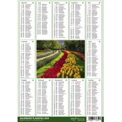 KALENDARZ A4 TULIPANY PLAKIETKA 2025